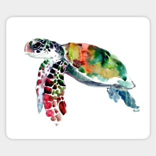 Sea Turtle, Olive green, Sage green, Turquoise, purple turtle artwork Sticker